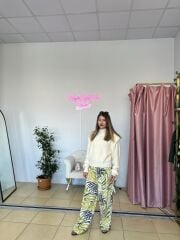 Zebra Desen Salaş Pantolon