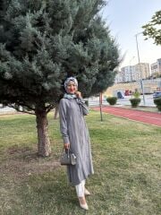 Nihan uzun ipek cupra tunik